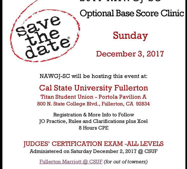 Save the Date for the Optional Base score Clinic